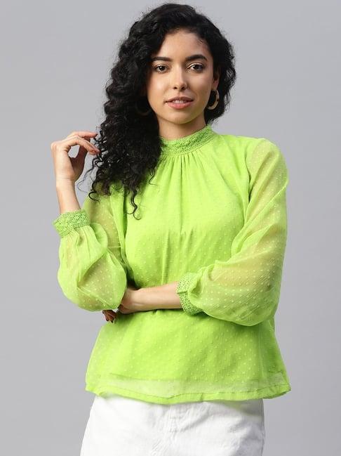 melon by pluss green regular fit top