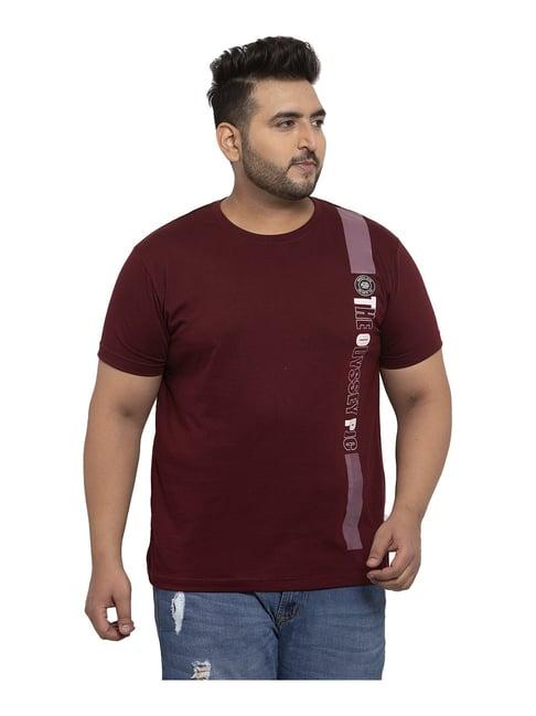 melon by pluss maroon crew t-shirt