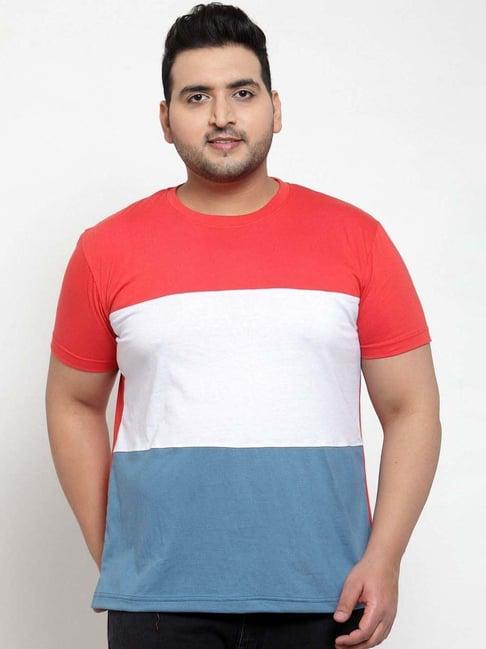 melon by pluss multi cotton regular fit colour block oversize t-shirt