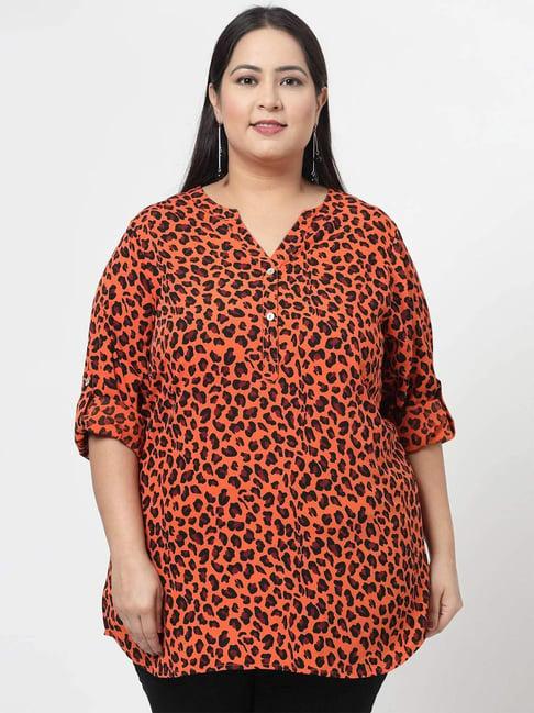 melon by pluss orange printed tunic