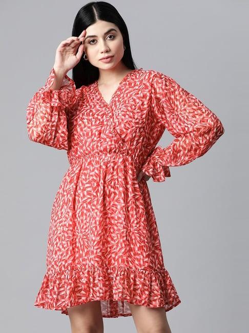 melon by pluss peach printed a-line dress