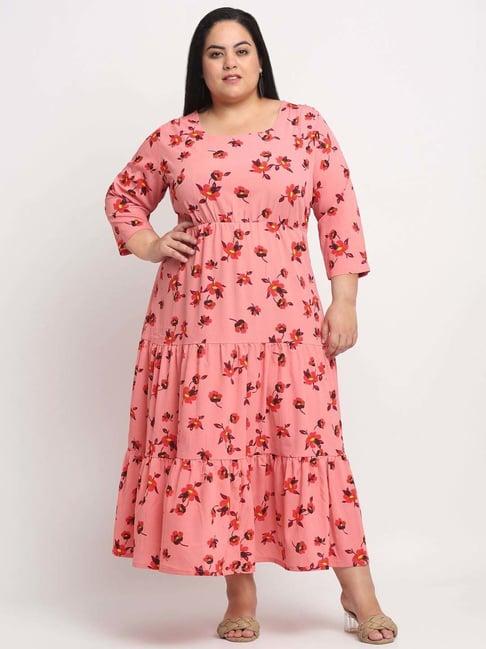 melon by pluss pink floral printed maxi dress