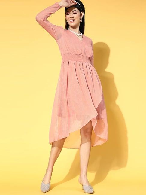 melon by pluss pink full sleeves empire-line dress