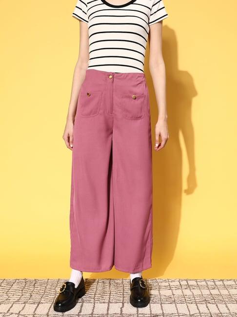melon by pluss pink mid rise regular fit trousers