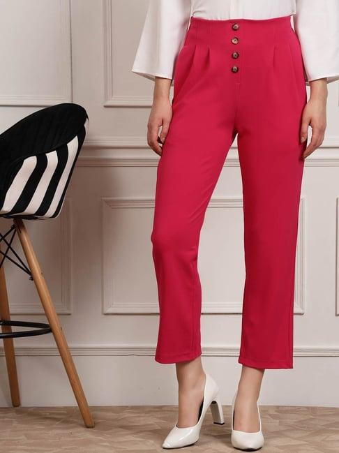 melon by pluss pink regular fit mid rise trousers