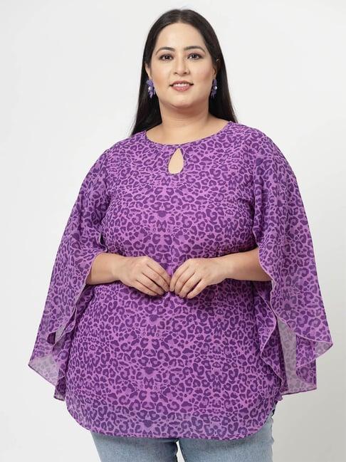 melon by pluss purple printed top