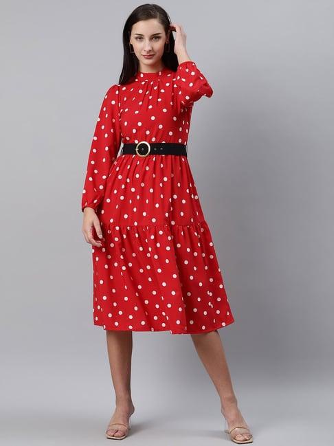 melon by pluss red & white polka dot dress