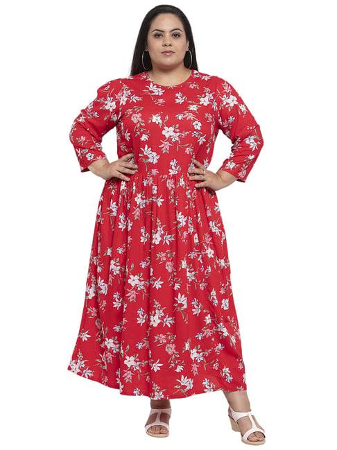 melon by pluss red printed dress