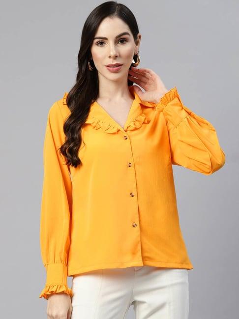 melon by pluss yellow regular fit shirt