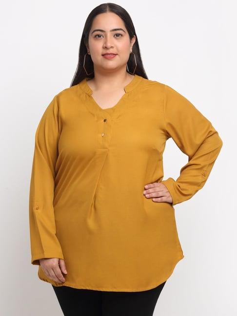 melon by pluss yellow regular fit top