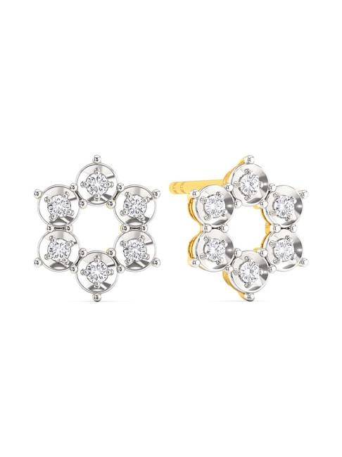 melorra 18k gold & diamond classy romance earrings for women