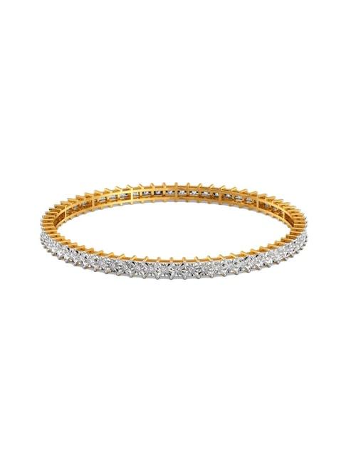 melorra 18k gold & diamond dazzle raffle bangle for women