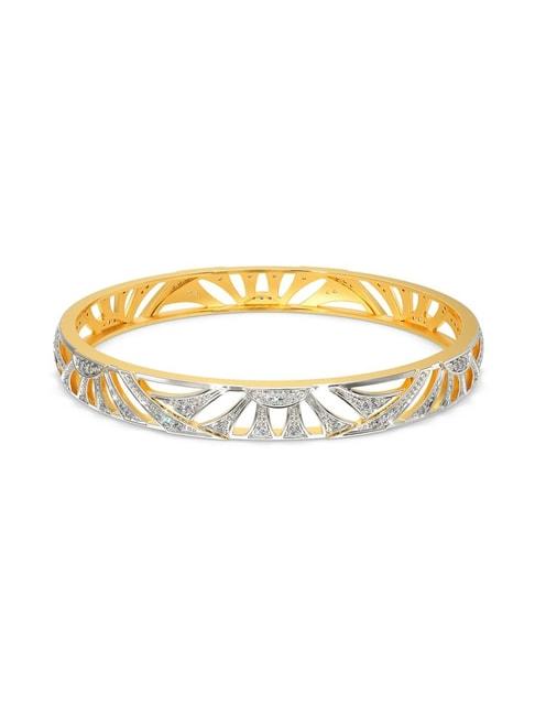 melorra 18k gold & diamond feels like a sun day bangle for women
