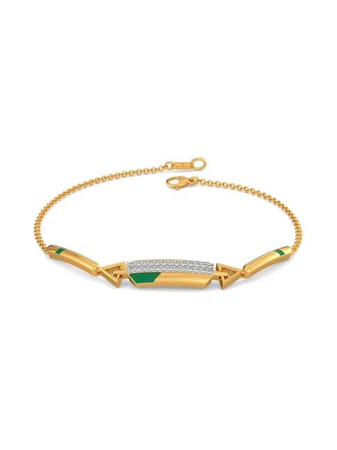 melorra 18k gold & diamond green parades bracelet for women