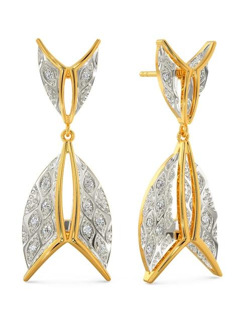 melorra 18k gold & diamond knits n curves earrings for women