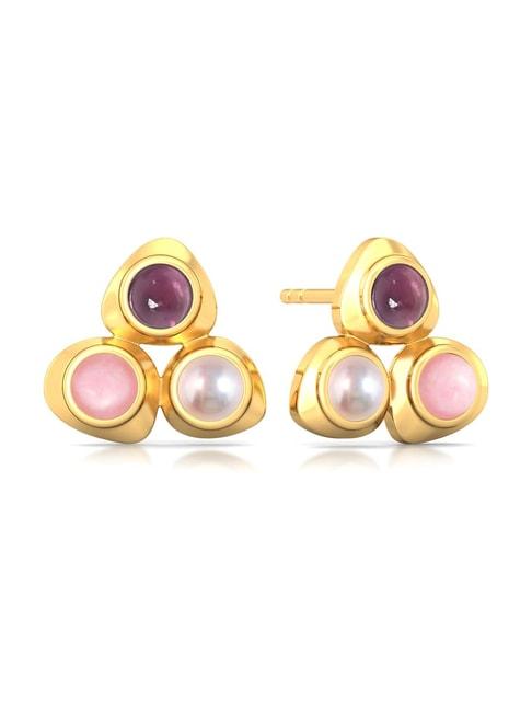 melorra 18k gold cherry blossom earrings for women