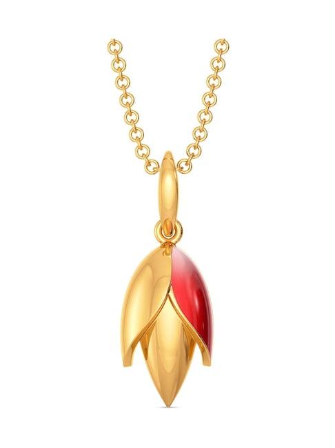 melorra 18k gold lobster claws pendant for women