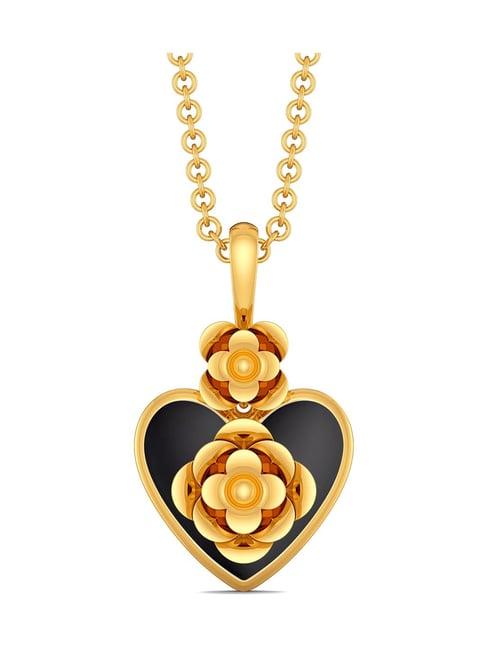 melorra 18k gold midnight heart pendant without chain for women