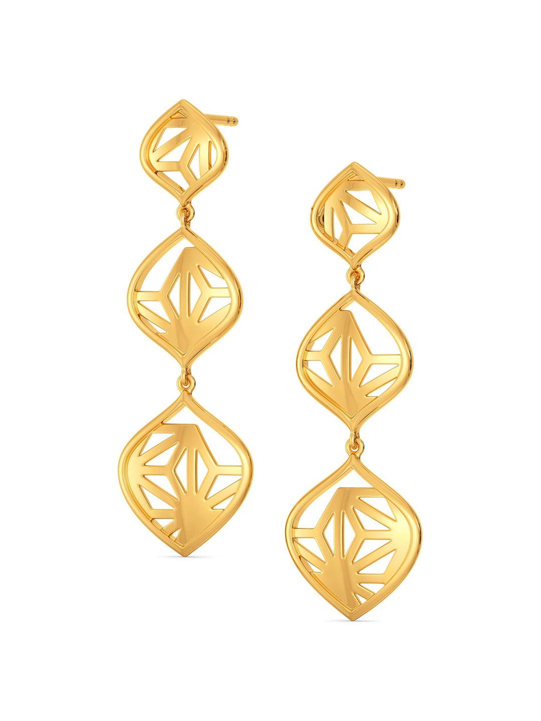 melorra 18kt bold lace gold drop earrings  4.47 g