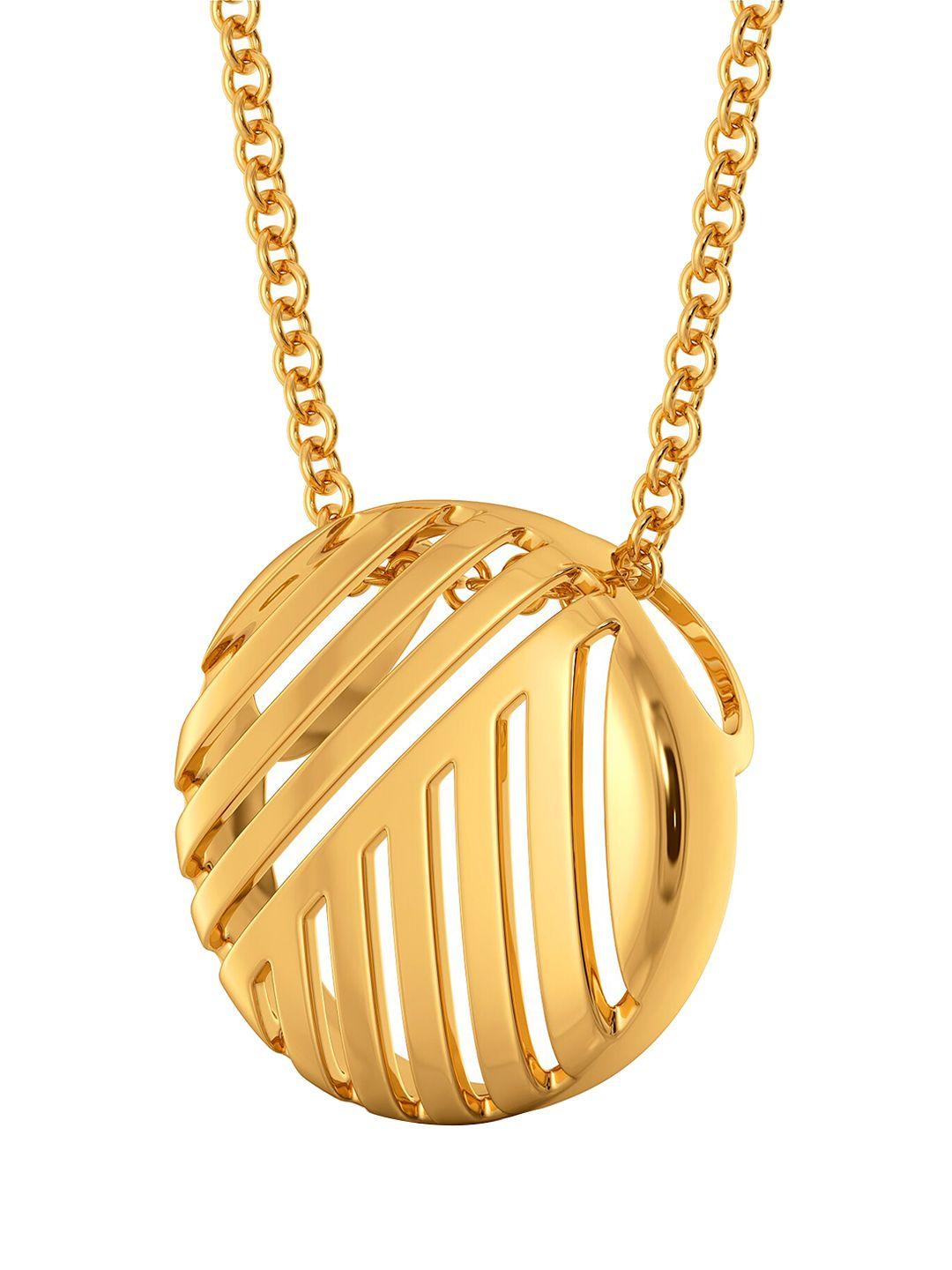 melorra 18kt yellow gold bodice bae circular shaped pendant