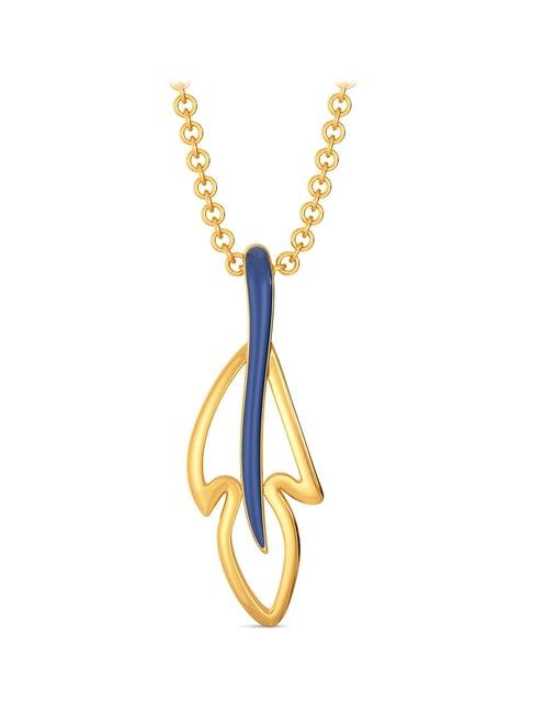 melorra blue plumes 18 kt gold pendant without chain