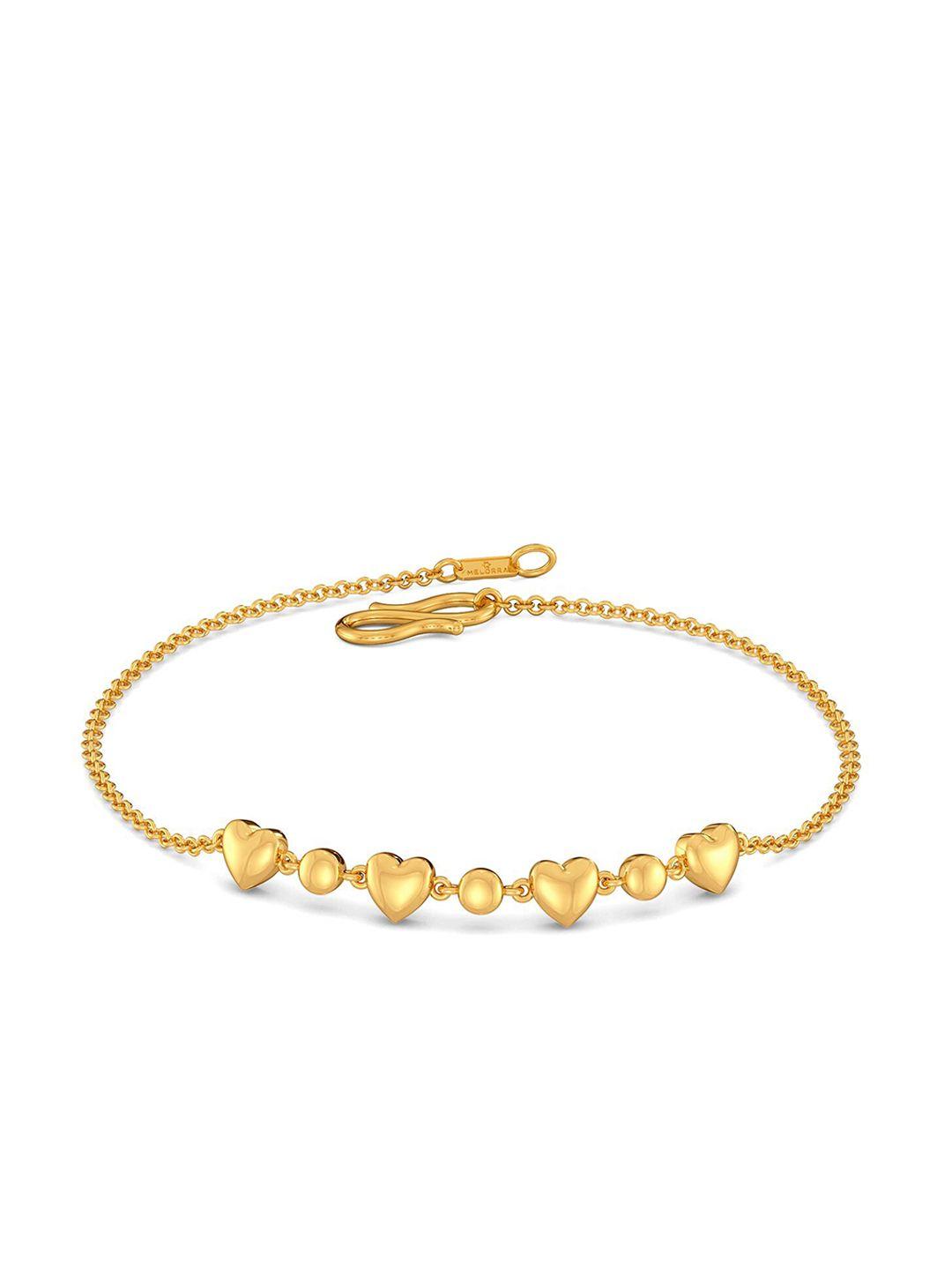 melorra disco hearts 18kt gold bracelet - 3.43 gm