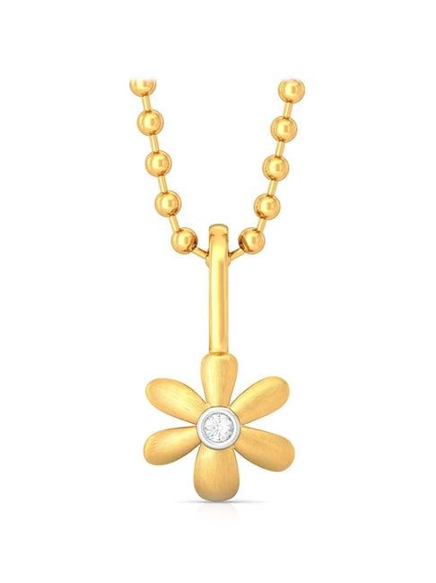 melorra floral charm 18 kt gold & diamond pendant without chain
