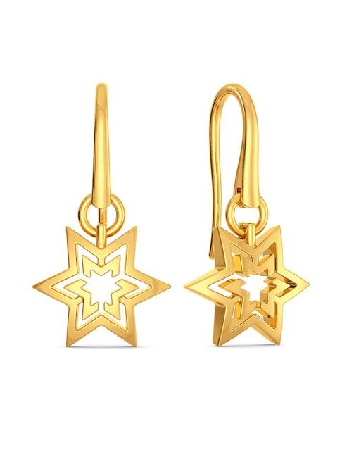melorra golden trio 18 kt gold earrings