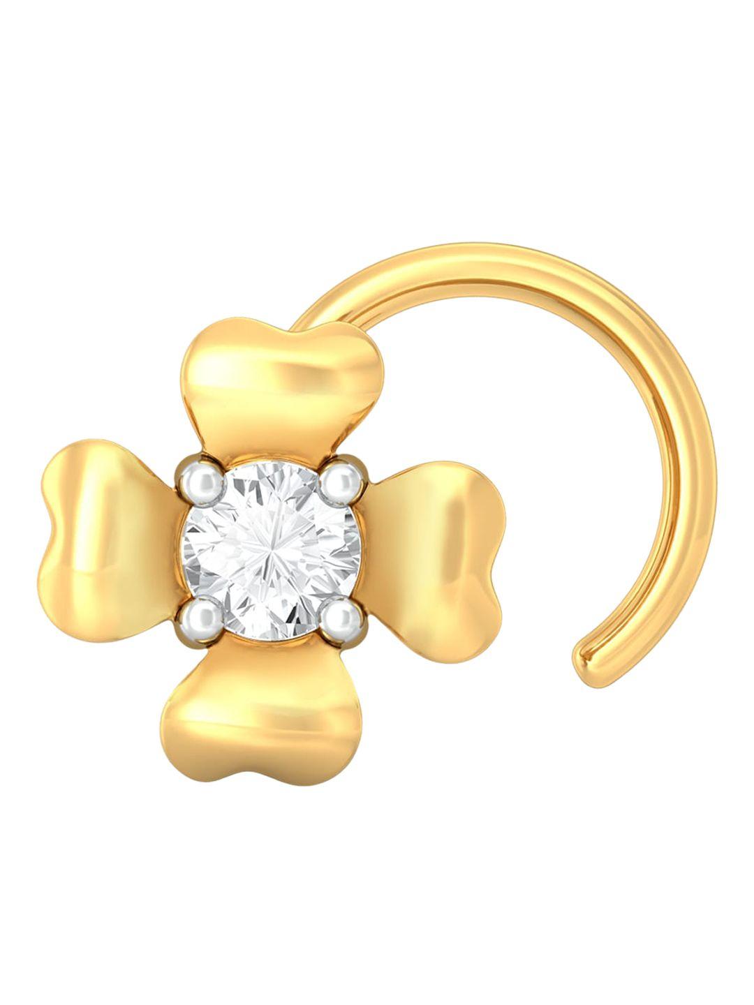 melorra la fleur 18kt gold diamond nose pin