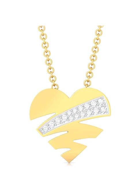 melorra love struck 18 kt gold & diamond pendant without chain