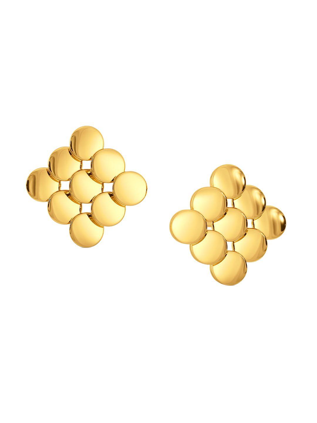 melorra manhattan glitz 18kt gold stud earrings- 3.54gm