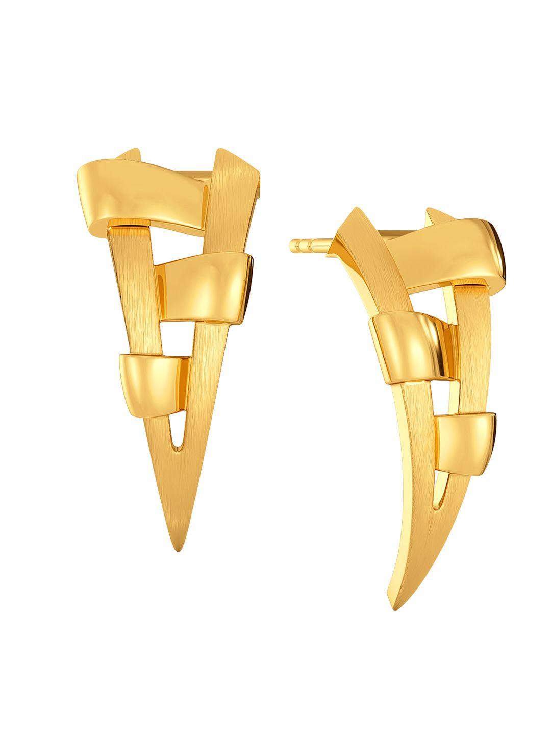 melorra spear strike 18kt gold stud earrings-6.34gm