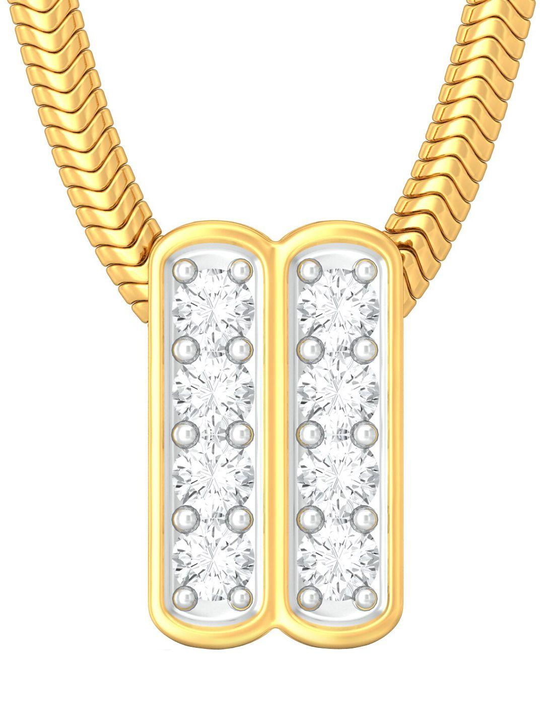 melorra spots and stripes diamond-studded rhodium-plated 18kt gold pendant-0.78gm