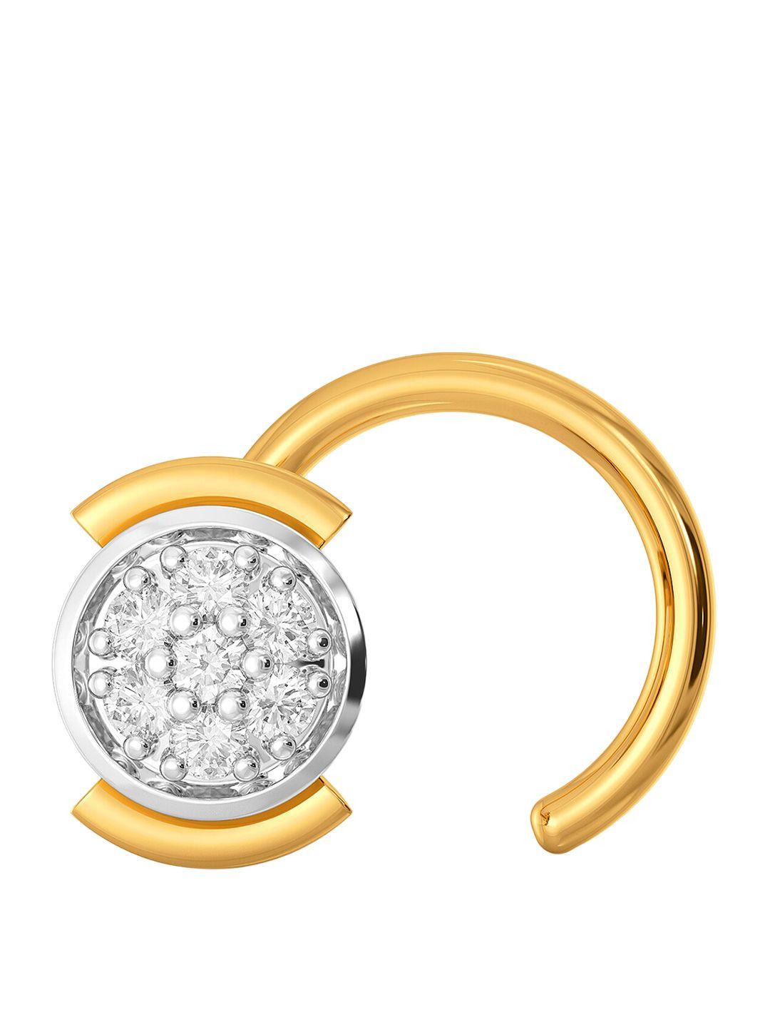 melorra work vision 18kt gold rhodium plated diamond nose pin