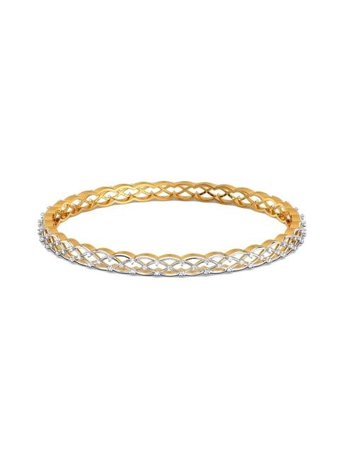melorra 18k gold & diamond knit n tidy bangle for women