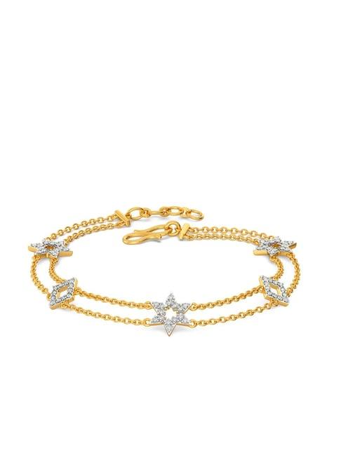 melorra 18k gold & diamond loud n logo bracelet for women
