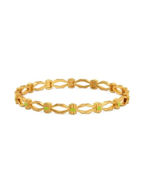 melorra 18k gold bold neon bangle for women