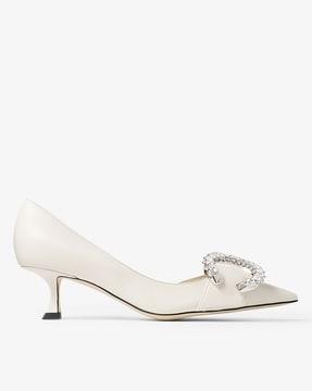 melva dorsay pumps with crystal buckle