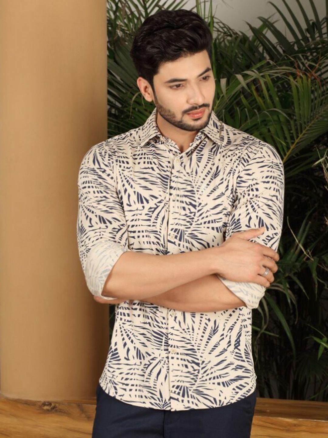 melvin jones comfort tropical printed cotton casual shirt