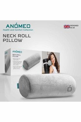 memory foam neck roll pillow - grey