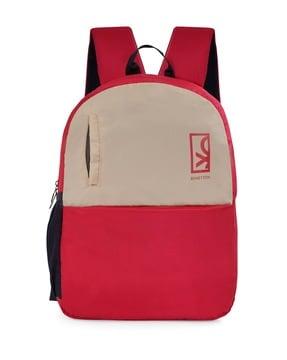 men 14" logo print laptop backpack with bottle holder