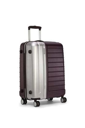 men 35 liters polycarbonate zip closure hard luggage - red