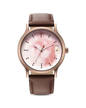 men analogue watch with leather strap-3296ql01