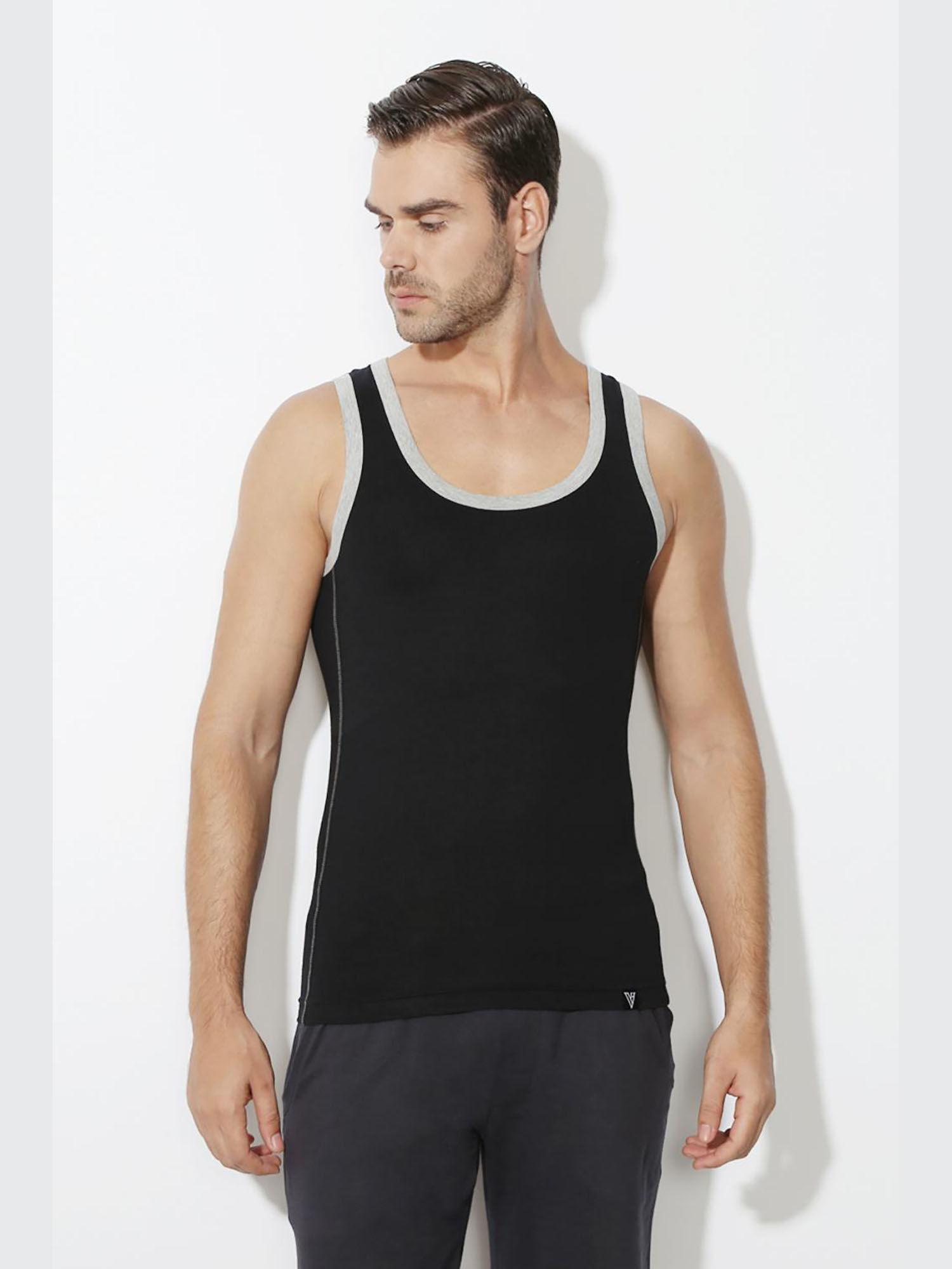 men-athleisure-quick-dry-&-ultra-soft-gym-vest---black