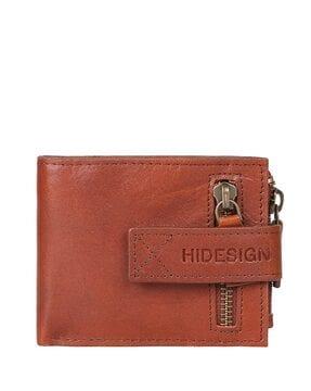 men bi-fold wallet with zip closure