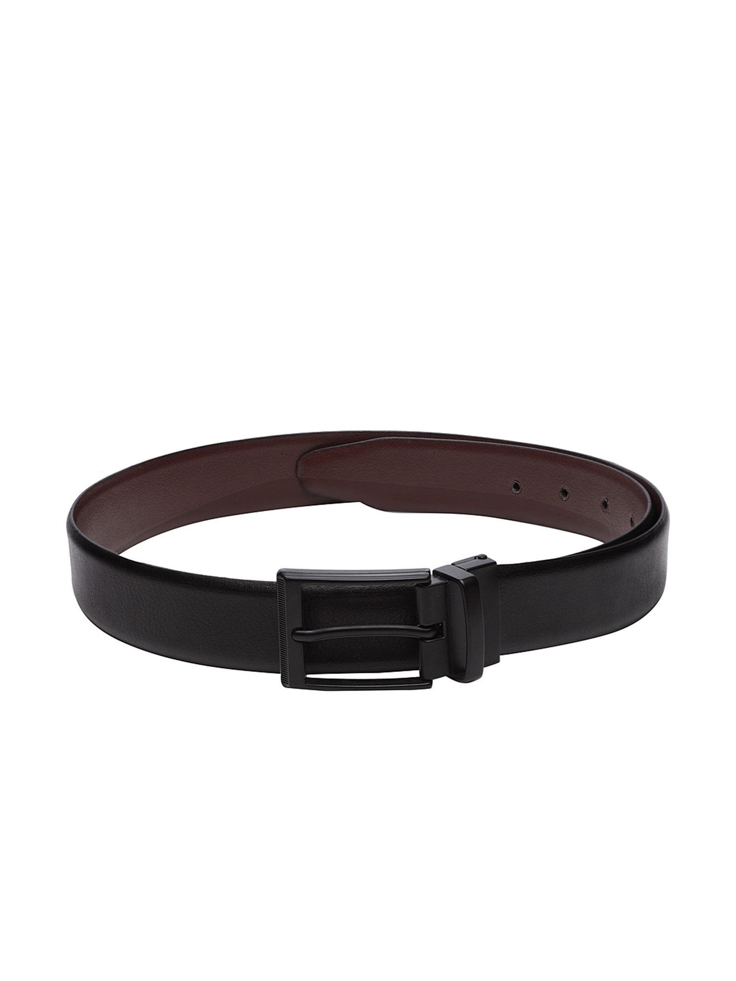 men black and brown solid reversible genuine leather belt