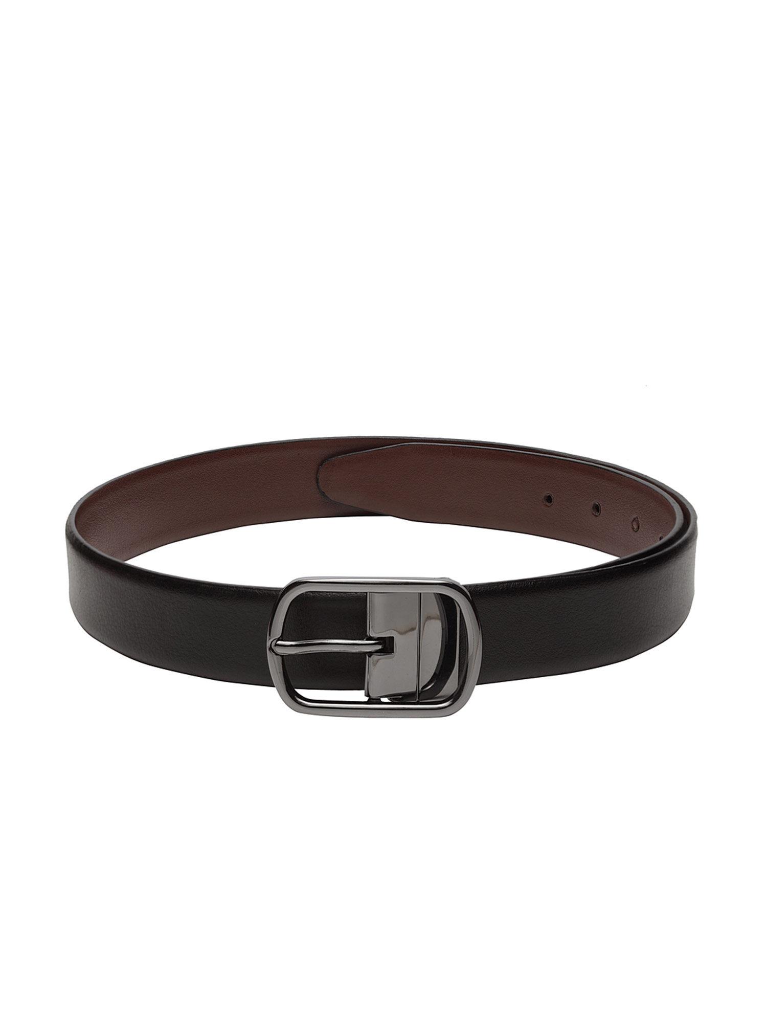 men black and brown solid reversible leather belt