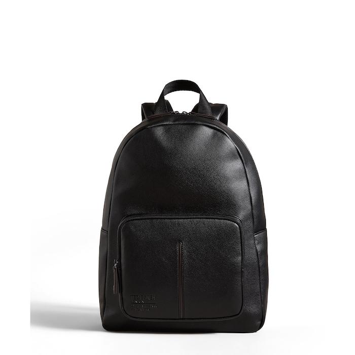 men black faux leather backpack