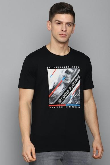 men black graphic print crew neck t-shirt