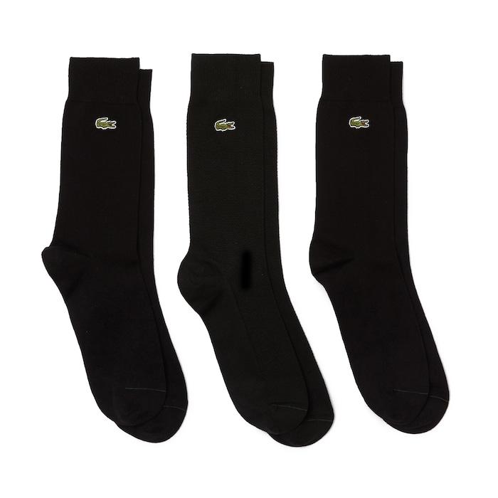 men black high-cut cotton pique socks three-pack